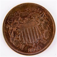 Coin 1864 Two Cent Piece Rare A. Unc.