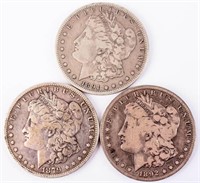 Coin 3 Morgan Silver Dollars 1879, 1891-S & 1892-S