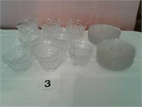 FOSTORIA CRYSTAL CUPS AND SAUCERS