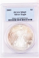 Coin 2003 American Silver Eagle PCGS MS69