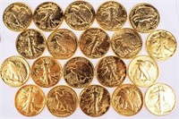 Coin 20 Gold Plated Walking Liberty Half Dollars