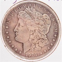 Coin 1901-P Morgan Silver Dollar Very Fine Key