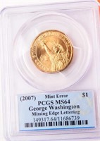 Coin 2007 George Washington Error Dollar PCGS MS64