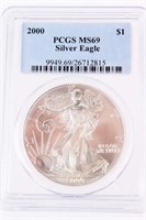 Coin 2000  American Silver Eagle PCGS MS69