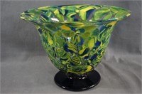 Modern Blown Art Glass 11" Flared Console Bowl
