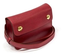 HERMES RED EPSOM LEATHER COURCHEVEL WAIST POUCH