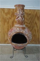 37" Terracotta Chiminea with Stand