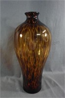 Murano Art Glass Amber Leopard Spot 15" Vase