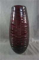Modern Blown Amythist Art Glass 13" Vase