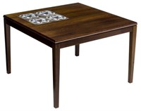 DANISH MID-CENTURY ROSEWOOD TILE TOP CENTER TABLE