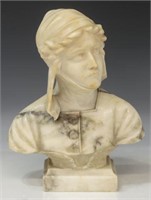 FLORENCE ITALY CARVED ALABSTER BUST
