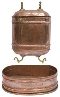 ANTIQUE FRENCH COPPER & BRASS LAVABO
