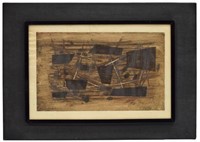 FRAMED ABSTRACT LITHOGRAPH, SIGNED, 1955