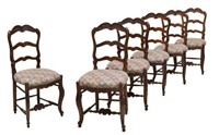 (6) LOUIS XV STYLE LADDER BACK SIDE DINING CHAIRS