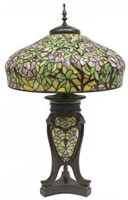 TIFFANY STYLE LEADED GLASS LAMP