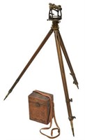 W. & L.E. GURLEY SURVEYORS TRANSIT, TRIPOD, BOX