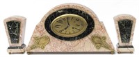 (3) JAPY FRERES VINCENT GAGLIO ART DECO CLOCK SET