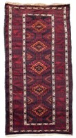 HAND-WOVEN AFGHAN BALUCHI WOOL RUG, 4'0" x 8'1"