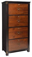 EBONIZED & MAHOGANY FINISH 4 DRAWER FILE CABINET