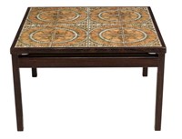 DANISH MID CENTURY MODERN ROSEWOOD & TILE TABLE