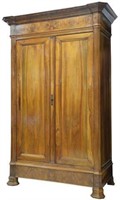 LARGE LOUIS PHILIPPE WALNUT ARMOIRE