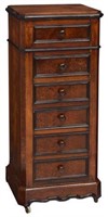 FRENCH LOUIS PHILIPPE BEDSIDE CABINET, SIX DRAWERS