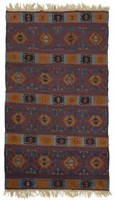 HAND-WOVEN KARABAKH FLAT WEAVE RUG, 5'2" x 9'2"