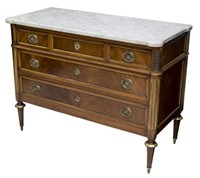 LOUIS XVI STYLE MARBLE TOP COMMODE