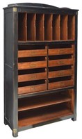 EBONIZED & MAHOGANY FINISH OFFICE CABINET