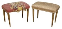 (2) ITALIAN MID-CENTURY MODERN UPHOLSTERED STOOL