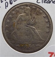 1854-O with Arrows Seated Liberty Silver Half