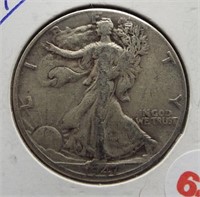 1947-D Walking Liberty Silver Half Dollar.
