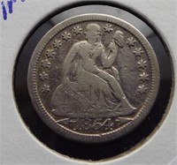 1854-O with Arrows Seated Liberty Silver Dime.