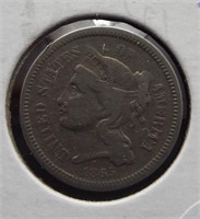 1865 Three Cent Nickel.