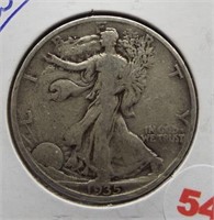 1935 Walking Liberty Silver Half Dollar.