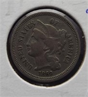 1869 Three Cent Nickel.