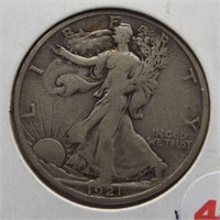 1921-S Walking Liberty Silver Half Dollar.