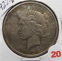 1922-D Peace Silver Dollar.