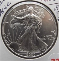 2000 One Ounce .999 Fine Silver Eagle.