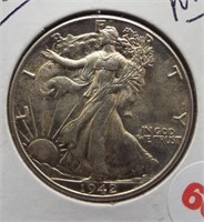 1942 Walking Liberty Silver Half Dollar.
