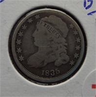 1835 Liberty Bust Silver Dime.