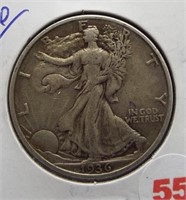1936 Walking Liberty Silver Half Dollar.