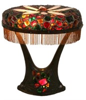 Bronze Chunk Jewel Leaded Table Lamp