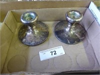 2 sterling silver candle sticks