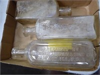 Box w/ 3 vintage bottles