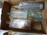 Box w/ 4 vintage bottles