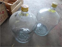 2 - 6 1/2 gal glass jugs