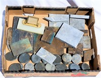 Box of Marble Stone Rounds and Slabs