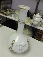 Milk Glass Bud Vase Souvenir Simcoe