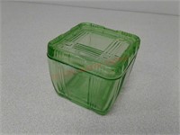 Green Glass refrigerator dish with lid